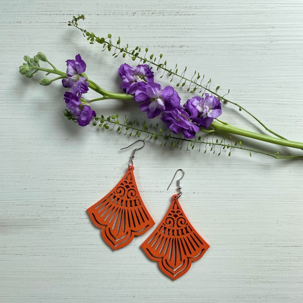 Rustic orange earrings